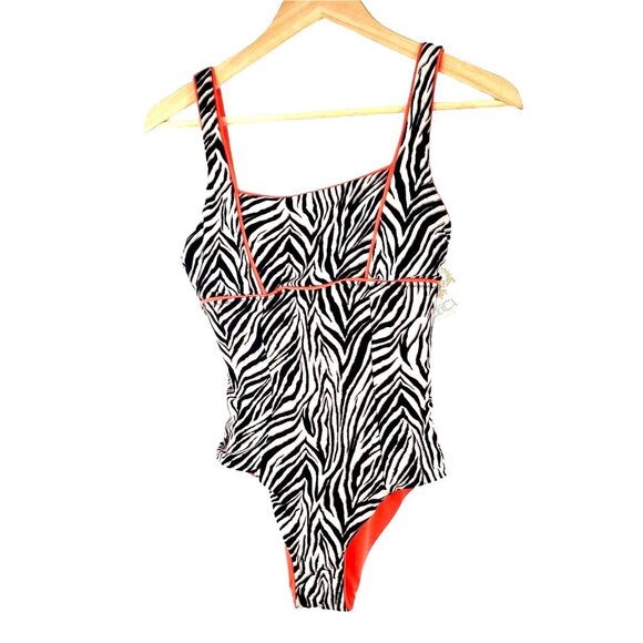 BECCA by Rebecca One-piece Woman's S Virtue Neon ZEBRA Animal Kingdom Swimwear - Picture 3 of 14